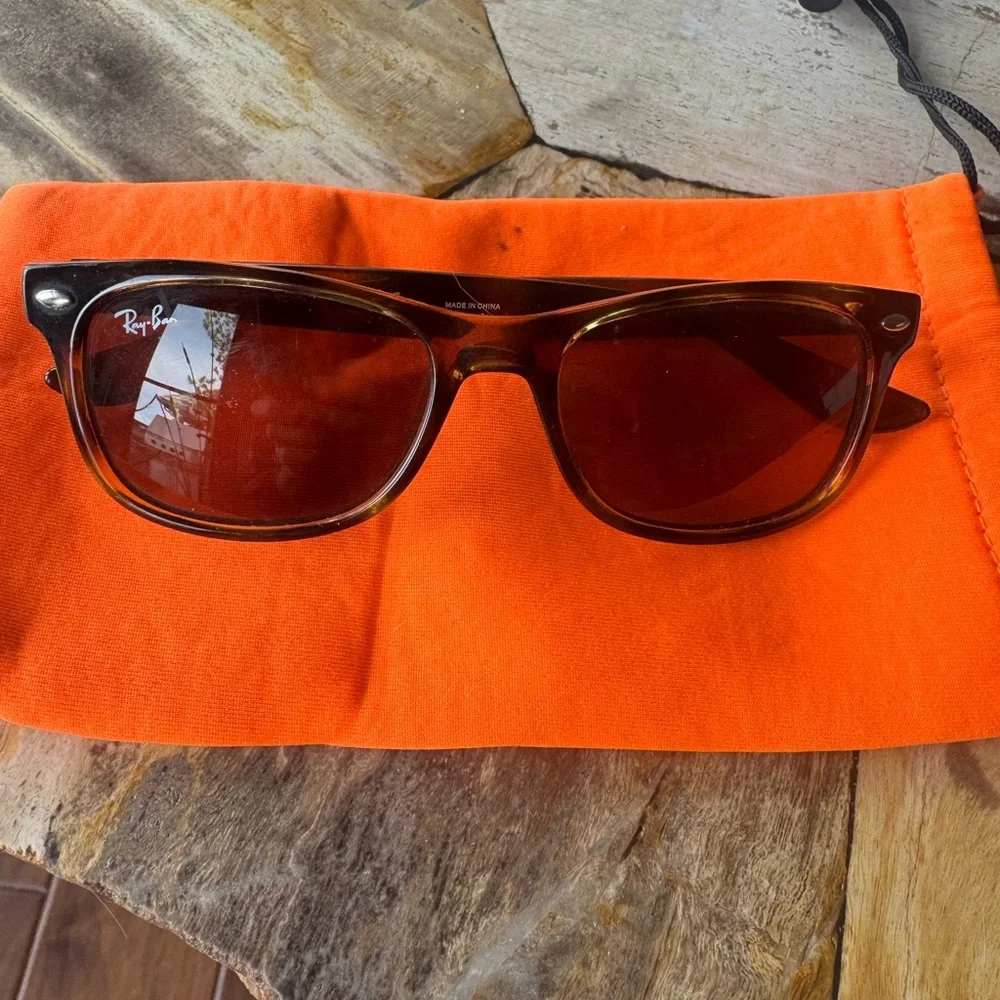 Ray-Ban Tortoise Sunglasses with Orange Case
